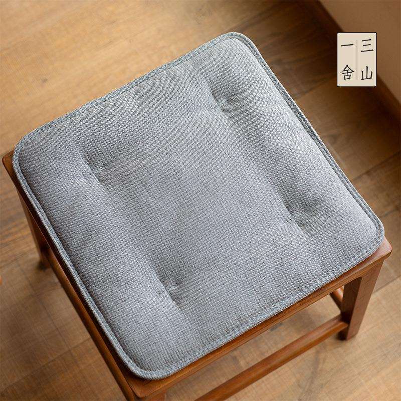 布艺坐垫薄款透气餐椅垫搭常乐圈椅小小方凳四季方凳椅垫