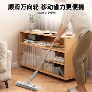 可移动沙发边柜侧柜边桌客厅家用带轮茶几现代简约防尘收纳储物柜