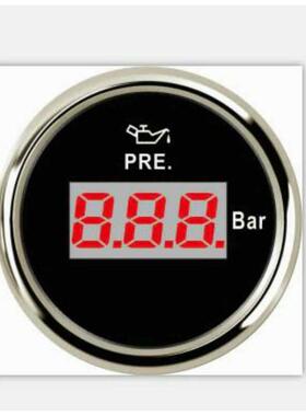 机油 压力表52mm数显9-32v 0-10bar改装车载圆形油箱压表