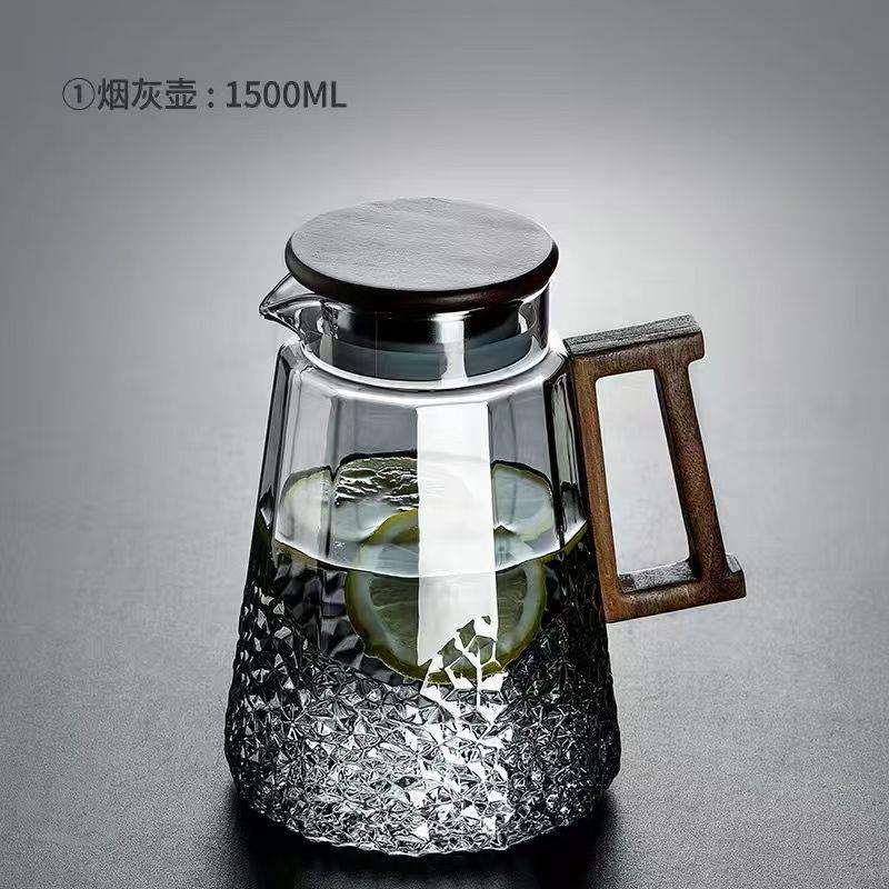 玻璃茶壶大容量家用耐高温日式冷水壶套装凉白开轻奢玻璃凉水壶
