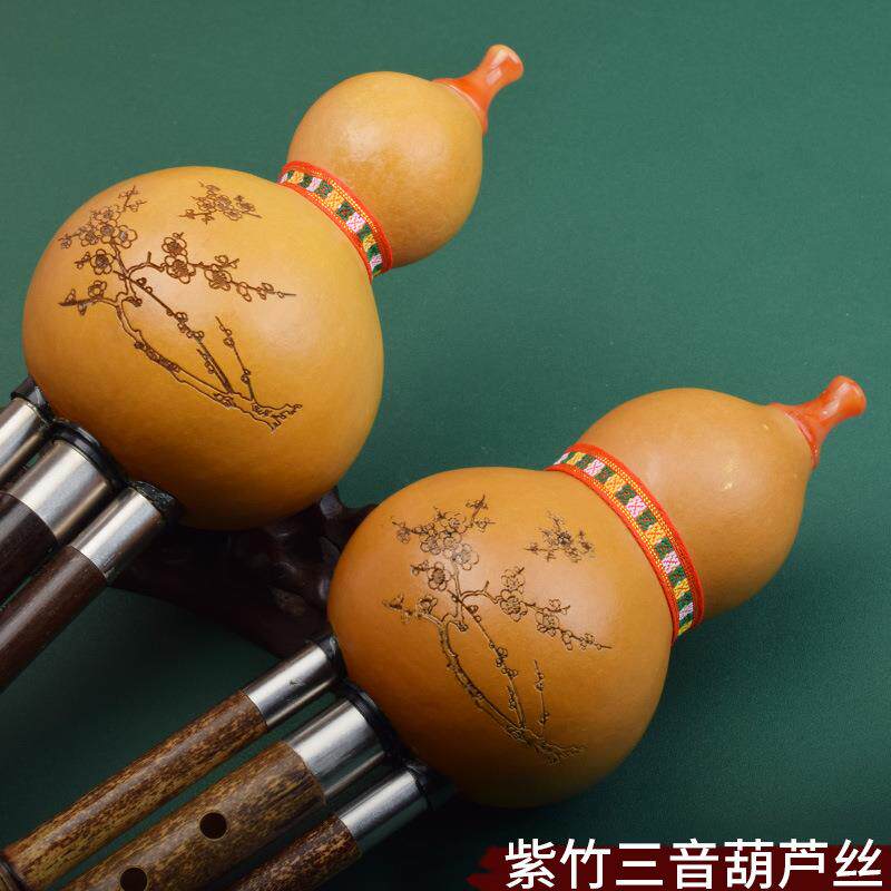葫芦丝天然紫竹三音可拆降B调C调成人专业演奏初学学生乐器
