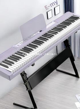 XSY88键电子琴成人儿童入门初学便携式电钢琴粉色紫色幼师专业用