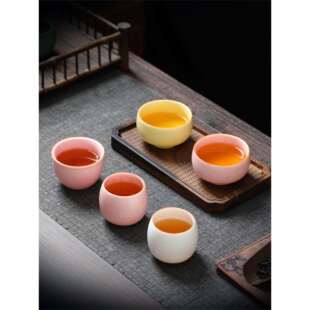 主人茶杯女士个人功夫汝窑男茶盏喝茶碗陶瓷单个红色新款