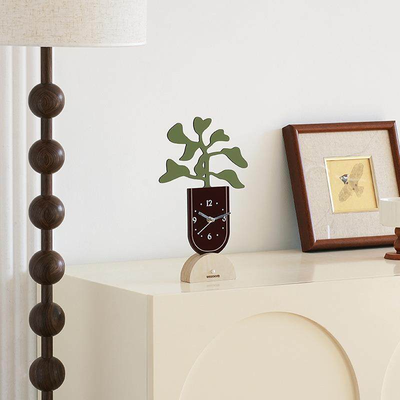 WOZOOM屋准创意盆栽时钟摆件玄关电视柜摆台式钟表客厅桌面装饰,3C数码配件,USB灯,淘宝优惠券,粉丝福利购,淘宝优惠卷