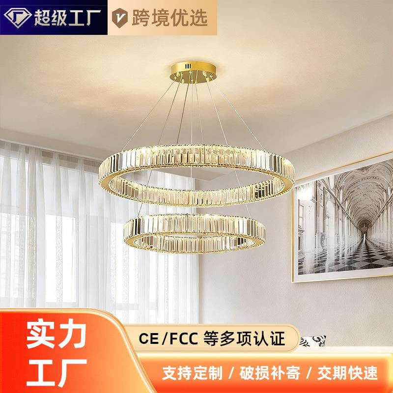 别墅挑空大堂吊灯客厅吊灯水晶灯后现代轻奢吊灯中山灯具灯饰吊灯