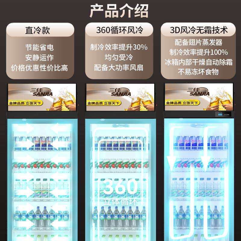 超市饮料冷藏展示柜柜立式商用冰箱单门保鲜柜双门啤酒柜饭店冰柜