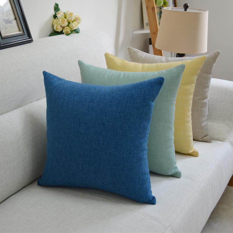 简约沙发亚麻靠垫纯色抱枕套办公室护腰枕靠枕床头大靠背定 制,3C数码配件,USB灯,淘宝优惠券,粉丝福利购,淘宝优惠卷