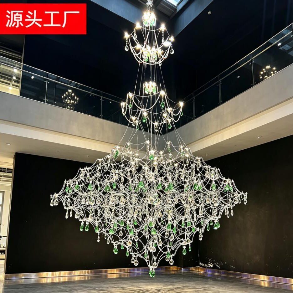 法式水晶酒店宾馆大中空吊灯婚礼堂装饰轻奢别墅展厅家具店灯具