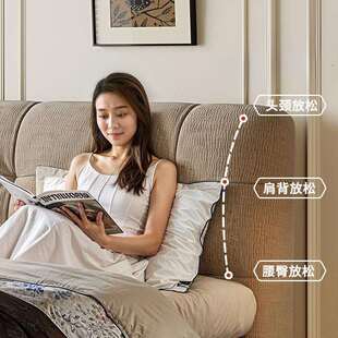 佐尔适泡芙床意式极简布床卧室复古风小户型双人储物雪尼尔绒床