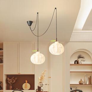 CASAGD法式中古风全光谱护眼餐厅吊灯宋式美学布艺氛围餐桌吧台灯