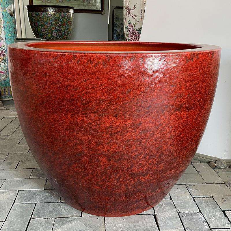 直口黑炫风陶瓷水缸景德镇陶瓷庭院风水缸家用储水缸陶瓷大缸