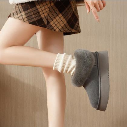 2025冬季新款塔茨勒厚底雪地靴女款磨砂绒面东北加厚女鞋河南桑坡