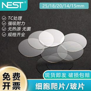 包 NEST耐思 100个 TC盖玻片圆形爬片 灭菌 细胞培养板用细胞爬片