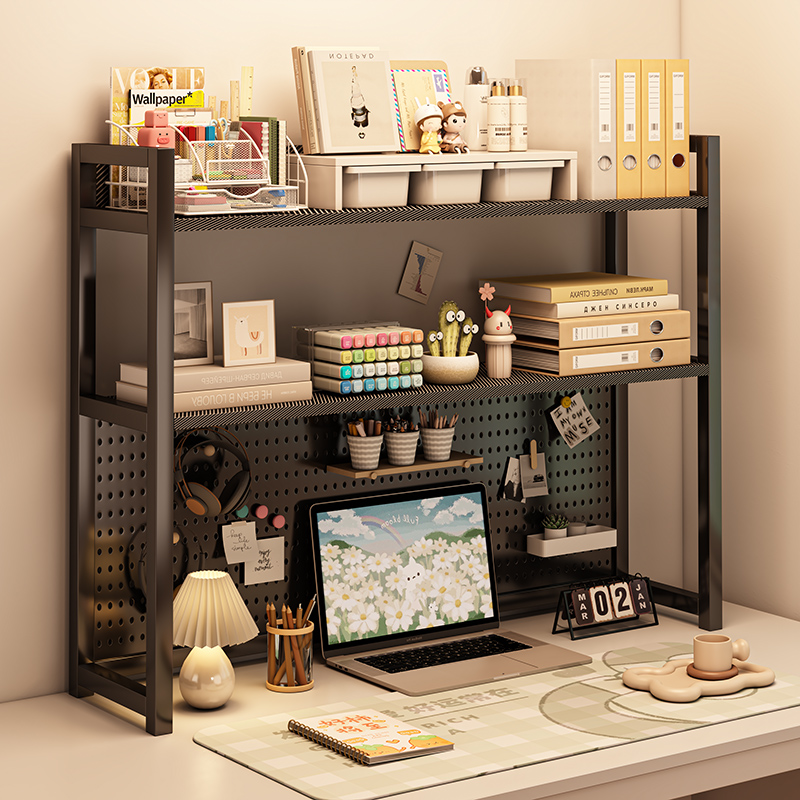 办公室桌面多层j整理架小架子简易书架小型铁艺置物架书桌上收纳