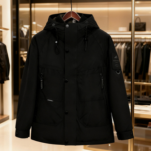 商场断码折扣户外风连帽羽绒服男95鹅绒入冬加厚保暖工装外套