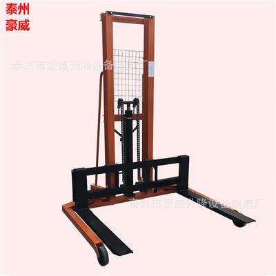 江苏手动宽叉脚堆高车 2.5T液压升降托盘车 油压装缷搬运堆放车