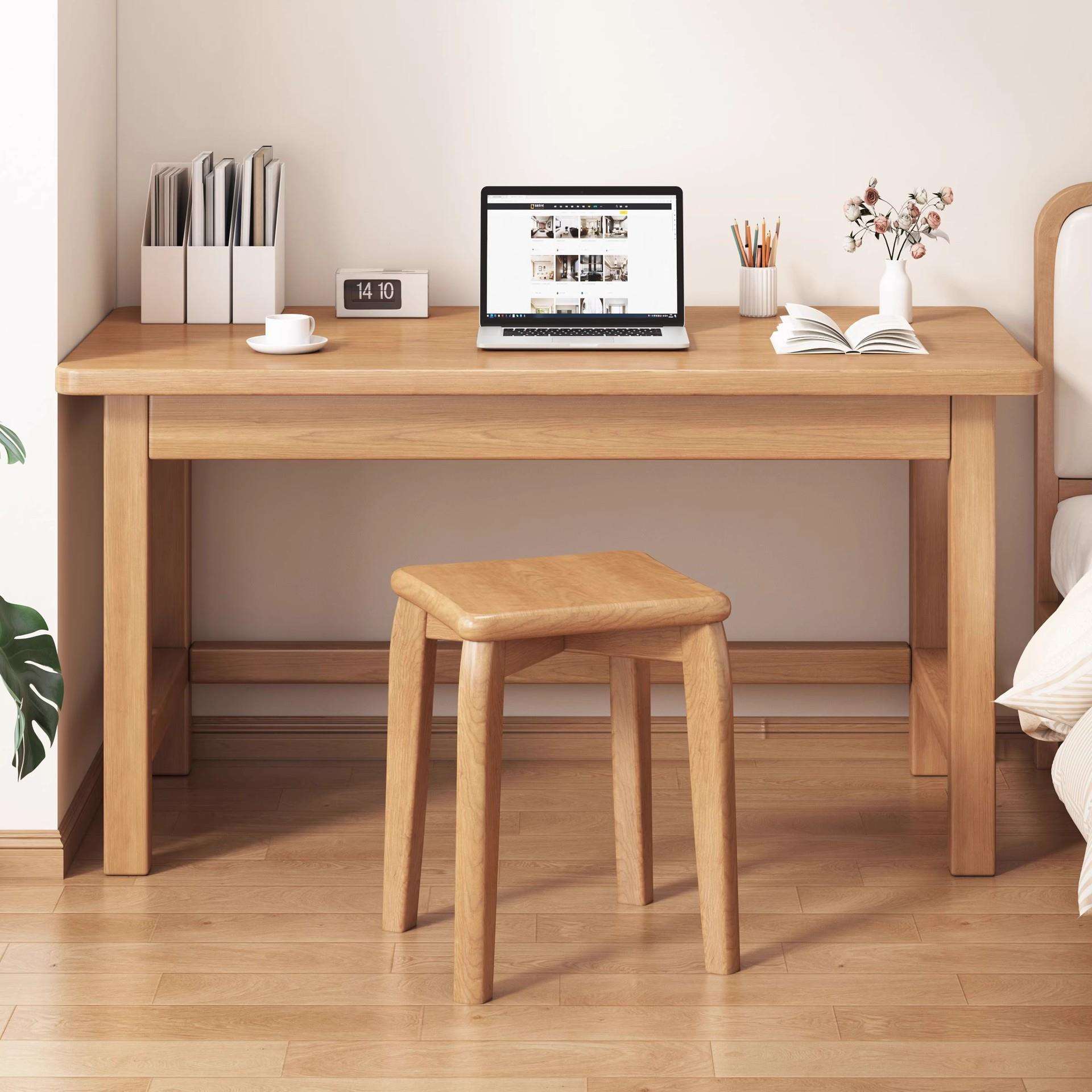 实木书桌家用小户型电脑桌卧室学生学习写字桌简易工作台办公桌子