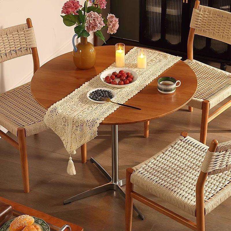 中古风餐桌洽谈桌子圆桌小户型复古茶几阳台边几家用简约办公桌子