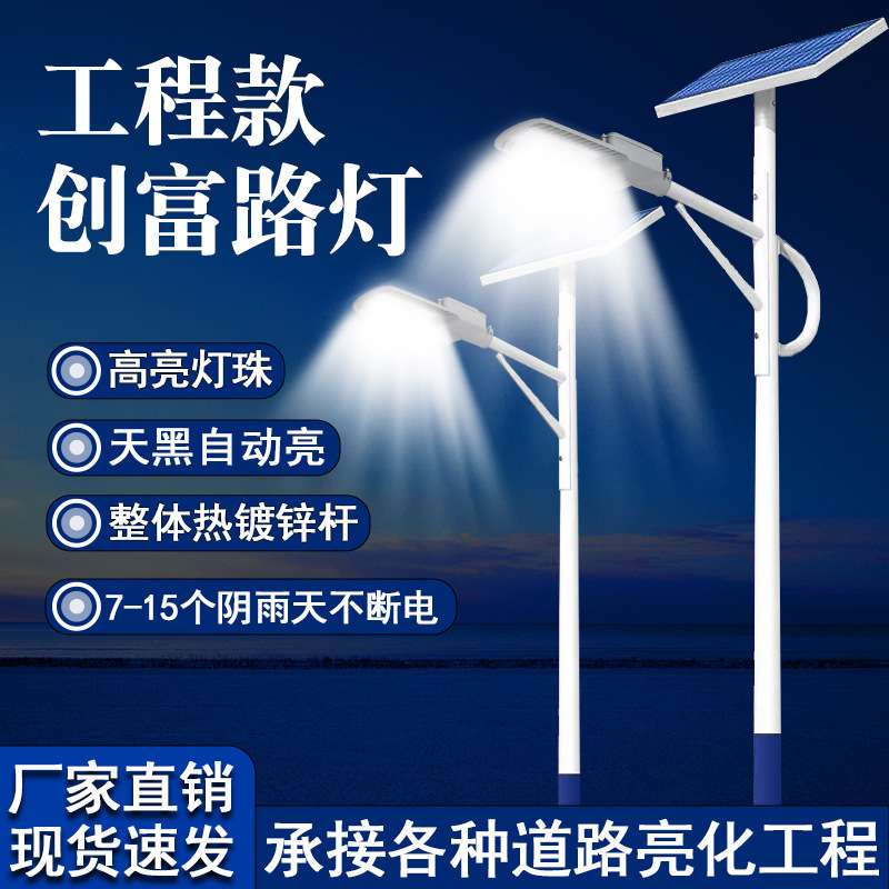 太阳能路灯 新农村户外庭院灯6米LED工程照明人体感应路灯厂家