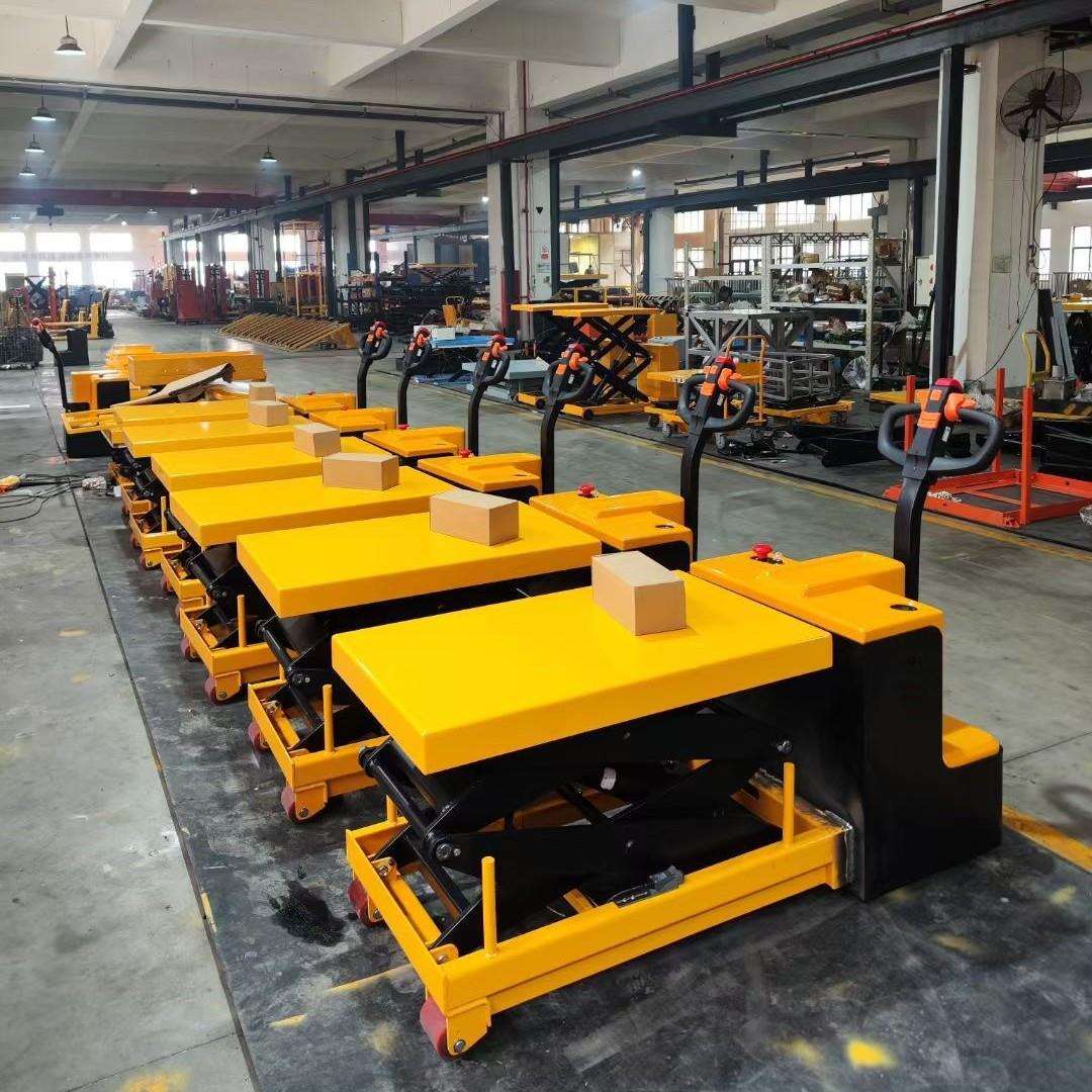 普尔夫全电动升降平台车移动式模具升降机剪叉式小型液压平板推车