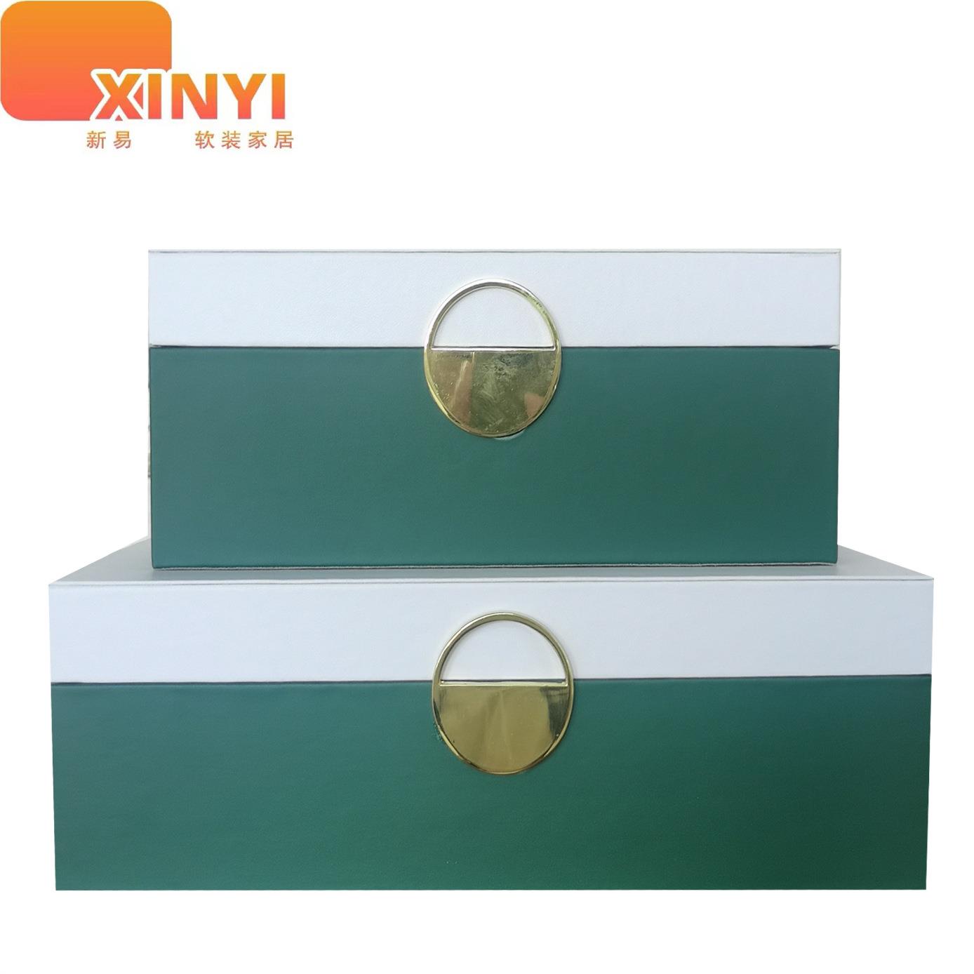 轻奢简约样板房装饰摆件首饰盒珠宝盒子售楼处样板间展示柜工艺品