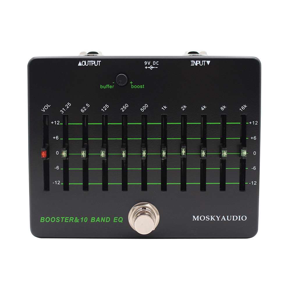 MOSKYAUDIO BOOSTER&10 BAND EQ  吉他贝斯 均衡器带缓存和推子