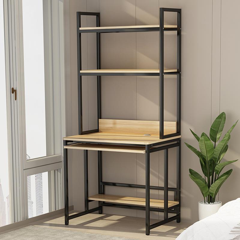 实木书桌书架一体小型电脑桌台式小户型卧室单人迷你小桌子出租房