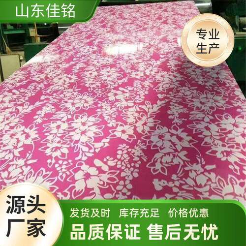 现货警示带印花彩涂板0.23PE板卷室内装饰净化板磨砂板
