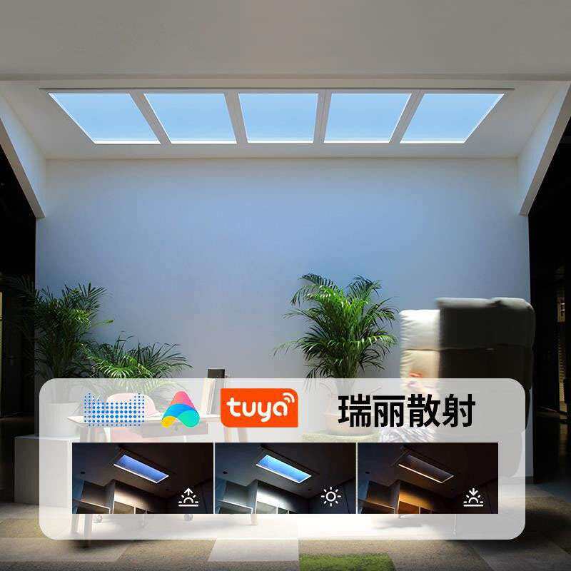 超薄二代晴空灯厨房卫生间天空灯智能清空吸顶灯青光自然光蓝天窗