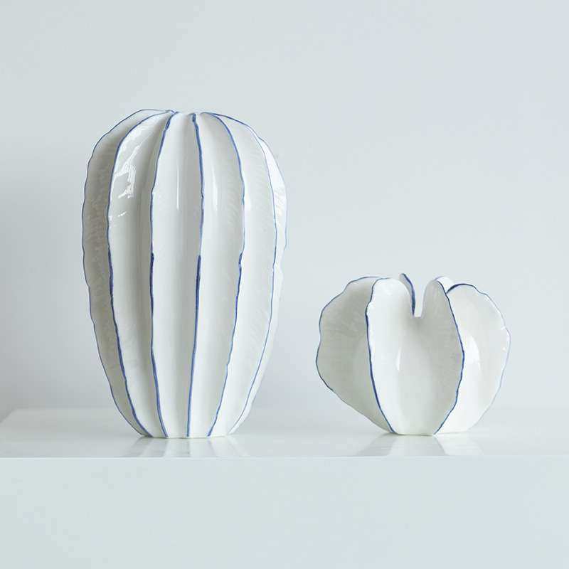 现代简约蓝线条防杨桃造型花瓶家居软装饰摆件桌面插花小口径花器,玩具/童车/益智/积木/模型,遥控车升级件/零配件,淘宝优惠券,粉丝福利购,淘宝优惠卷