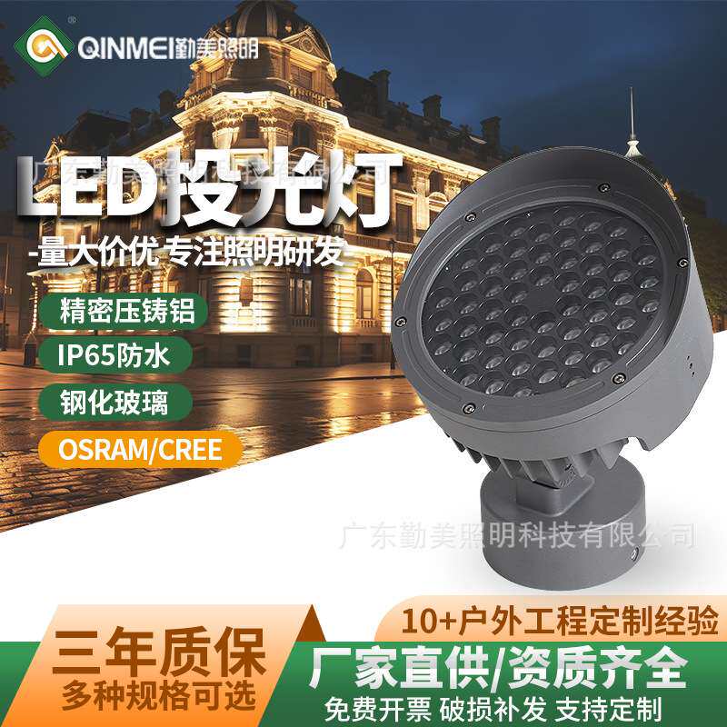 LED防炫投光灯户外防水照树灯48W54W景观照明投射灯