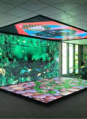 商场舞台地面全彩LED地砖显示屏动态数码显示屏防水互动感应地面