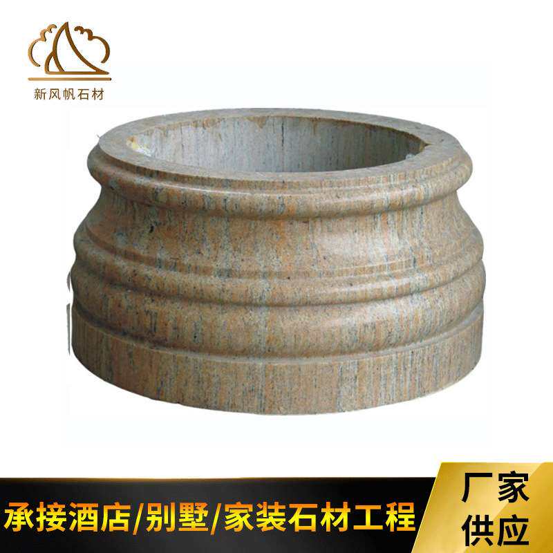 供应各种 石雕柱基石空心圆柱子底座 大理石柱筒广场摆件大柱座