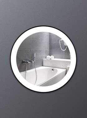 黑色边框带灯浴室镜 led灯镜防水三色可调极简风