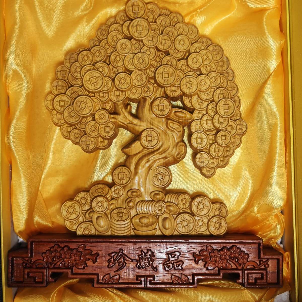 太行崖柏摇钱树大摆件实木雕刻招财树摇钱树客厅摆件饰品财源滚滚