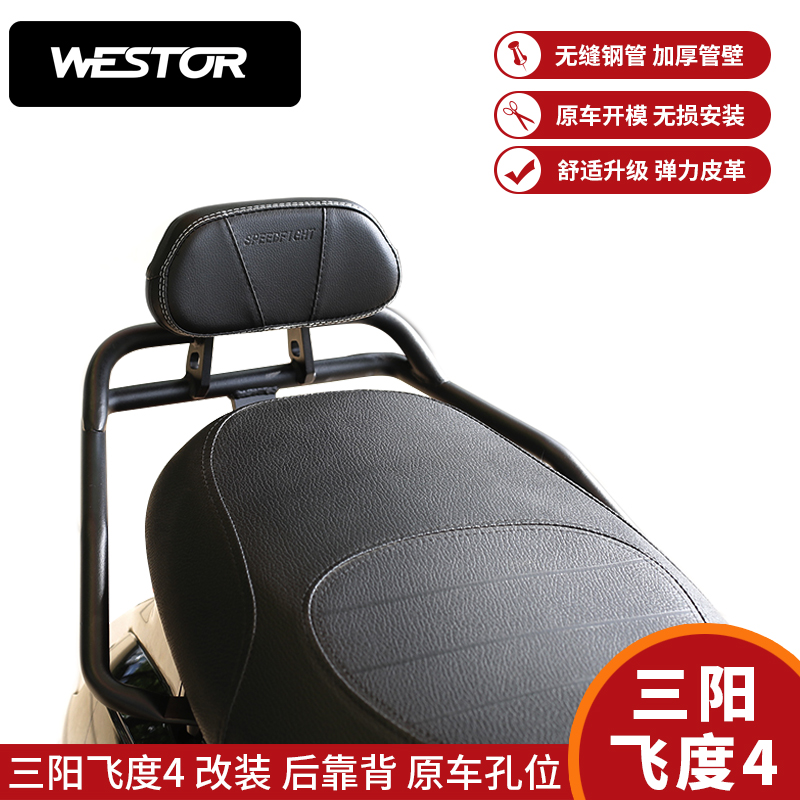 三阳飞度4改装后靠背尾箱支架坐桶垫后货F架fiddle4摩托车配件脚