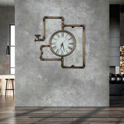 复古简约装饰挂钟客厅铁艺创意网红钟工业风酒吧餐厅装饰壁饰,家居饰品,挂钟,淘宝优惠券,粉丝福利购,淘宝优惠卷