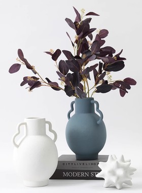 新中式几何陶瓷花器摆件酒店会所C售楼处样板间客厅花瓶装饰品摆