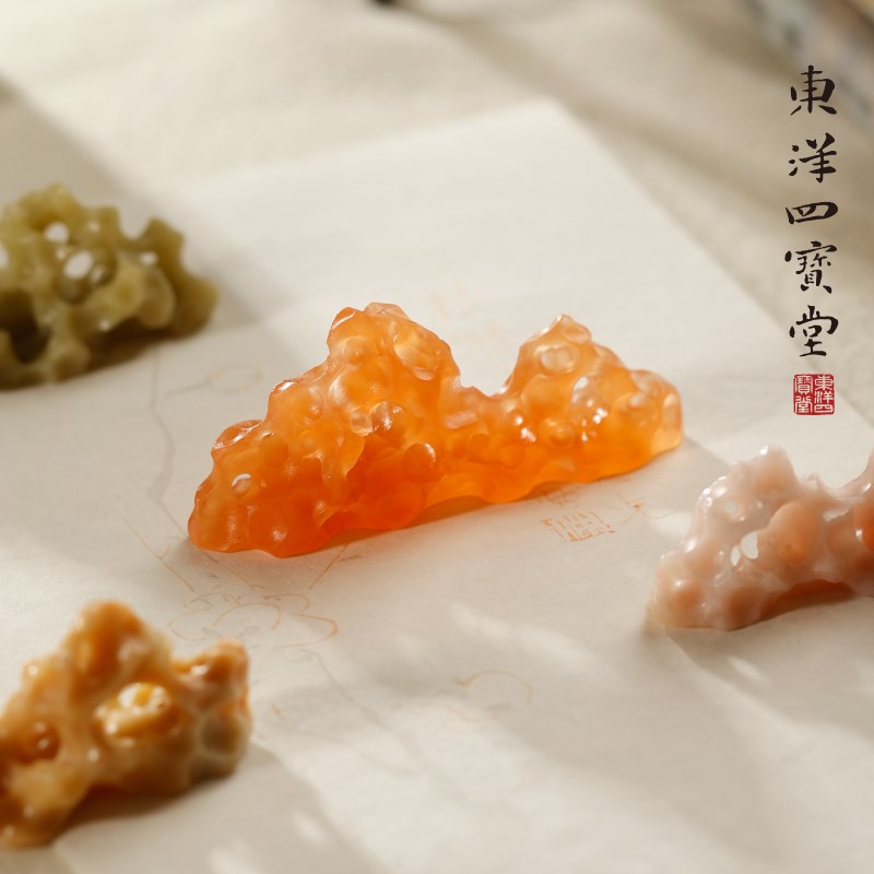 仿太湖石奇石笔搁 书法多功w能创意笔架初学者毛笔搁笔架山文房用