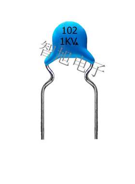 瓷片电容102M 1KV 蓝色内弯高压电容 原厂