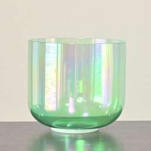 绿色炫彩水晶钵音疗唱歌碗冥想梵音音乐碗音乐钵颂钵