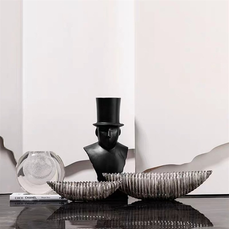 轻奢风个性创意花盆覆合s材质花器样板房间客厅桌面插花家居装饰