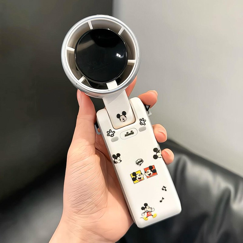 米奇随身涡轮风扇学生上课s超静音手持小型USB风扇户外挂脖散热扇