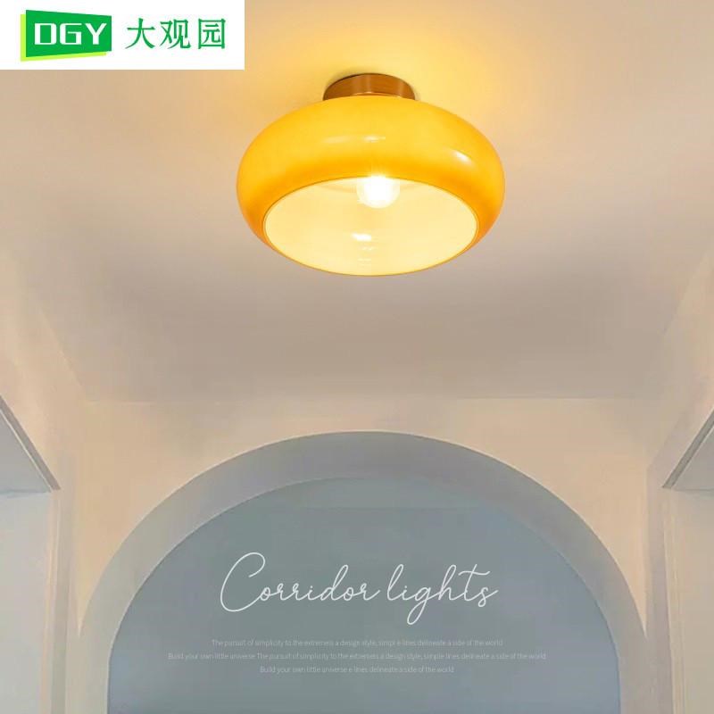 大观园过道灯入户玄关过道吸顶灯玻璃阳台衣帽间灯中V古风灯具125