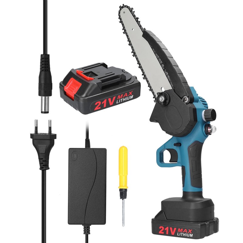 迷你6寸电炼锯充电式电锯伐木砍树家用小型O手持手提锂电锯电动锯