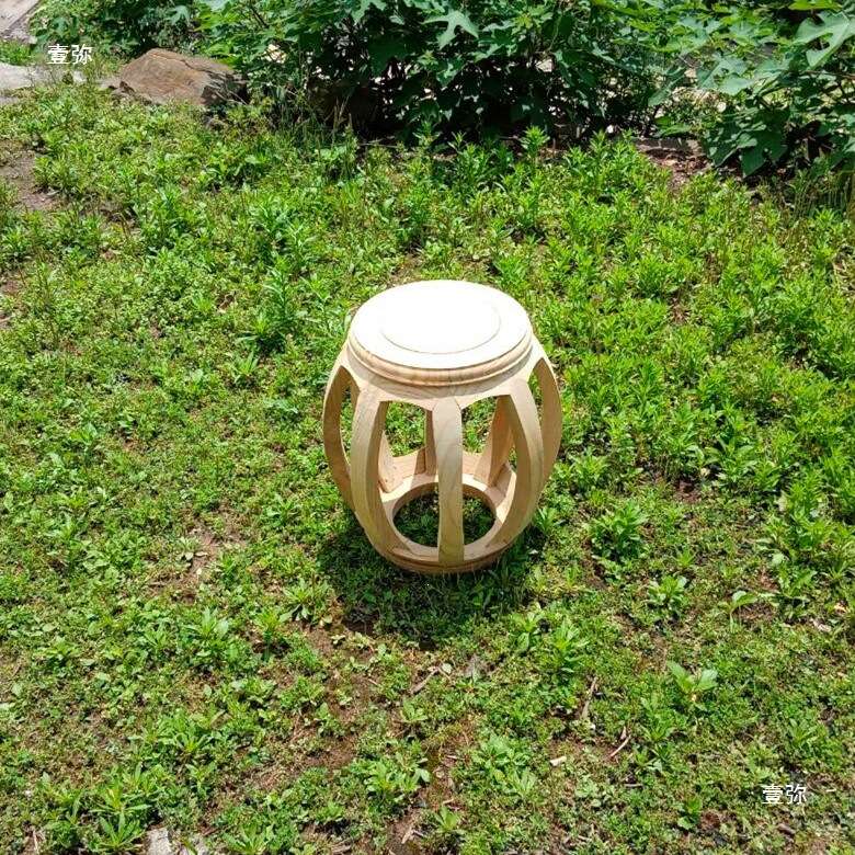 实木迷你茶几双层组装榆木落地花架白胚椅子实木围椅