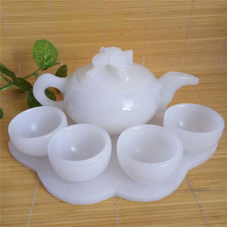 玉器  白玉酒具 茶壶 茶杯 阿富汗玉汉白玉 茶具套件