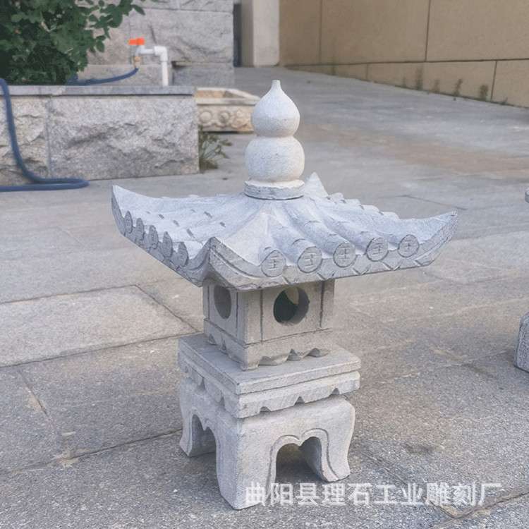 石灯笼中式造景青石灯笼仿古石头草坪灯照亮日式庭院石灯园林摆件