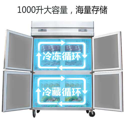 四门冰箱商用冷藏冷冻厨房保鲜柜六开门冷柜不锈钢冰柜立式大容量