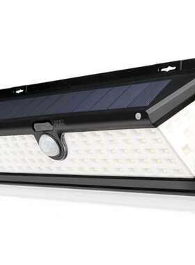 118LED太阳能防水三面人体红外感应壁灯庭院灯花园灯路灯智能